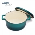 Cratita emailata, Cooking by Heinner, 2.2 l, fonta, bej si bleu