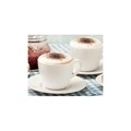 Set 6 cesti de cafea cu farfurioara, Toledo, Bormioli, 220 ml, opal, alb