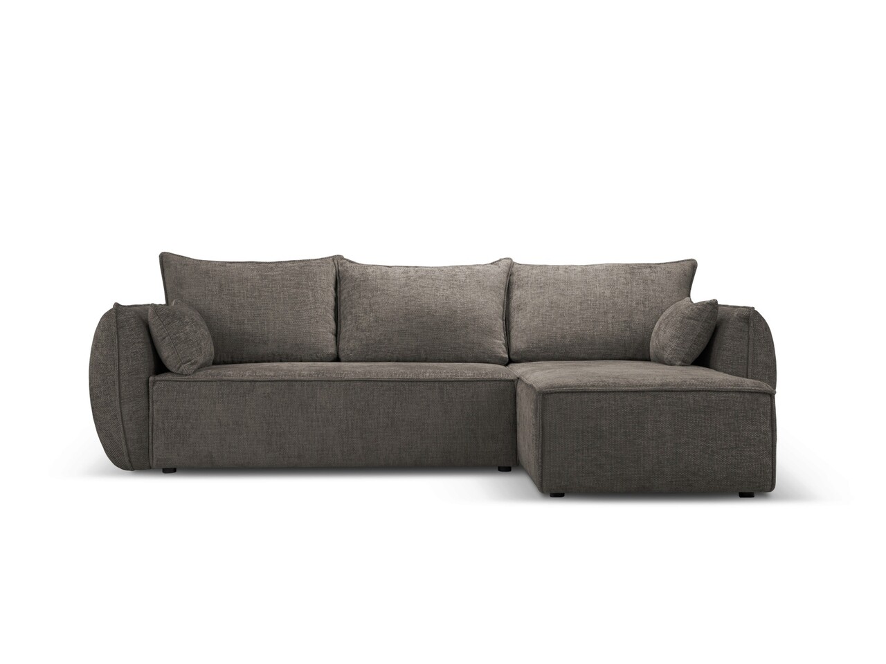 Coltar extensibil dreapta 4 locuri, Kaelle, Micadoni Home, BL, 252x165x87 cm, poliester chenille, gri