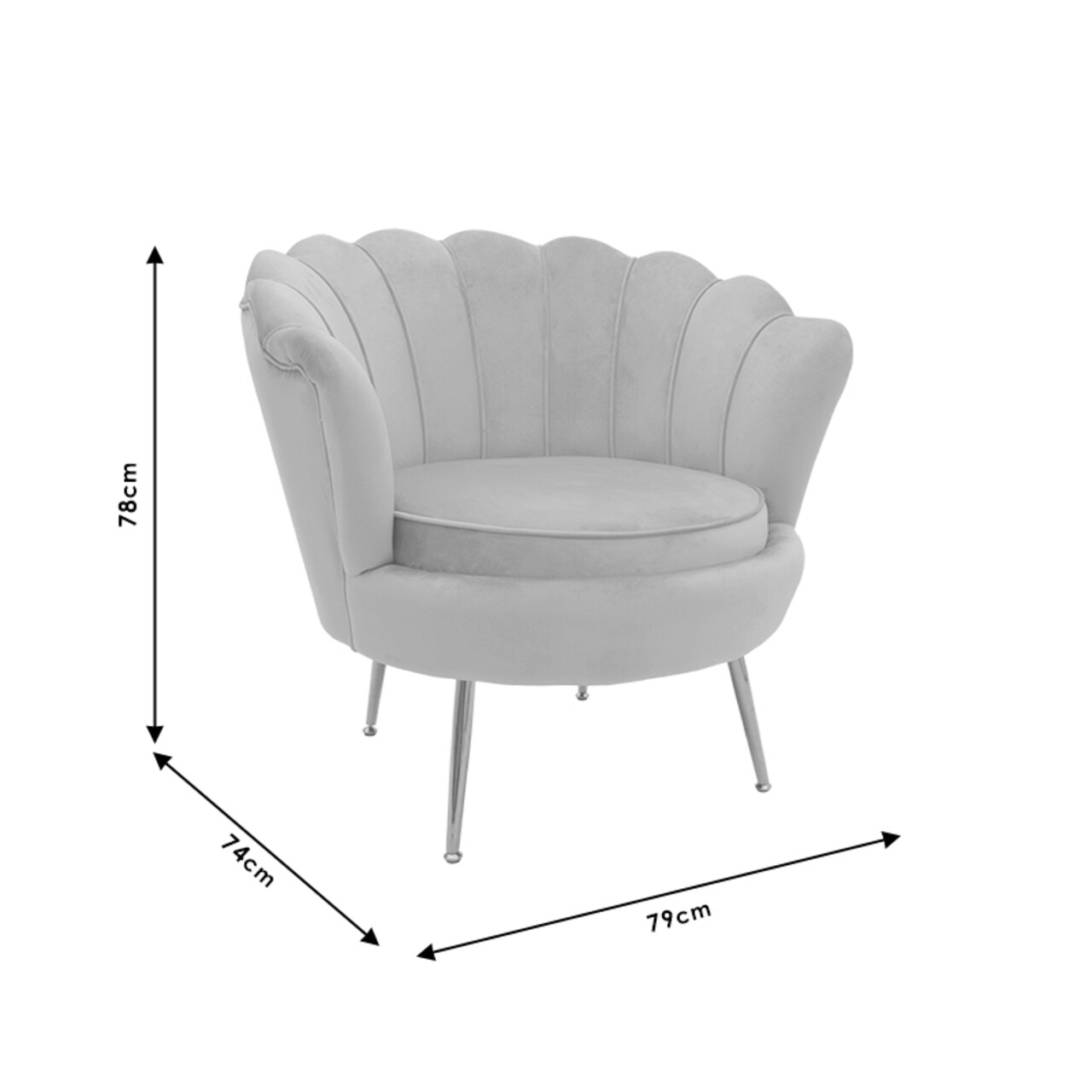 Fotoliu Daimon, Pakoworld, 79x74x78 cm, catifea/metal, roz/auriu