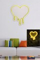 Decoratiune luminoasa LED, Melting Heart,  Benzi flexibile de neon, DC 12 V, Galben