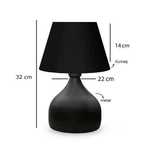 Lampa de masa, Insignio, 780SGN2536, Metal, Negru