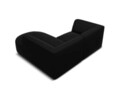 Coltar dreapta 3 locuri, Ruby, Micadoni Home, BL, forma rotunjita, 186x180x69 cm, catifea, negru