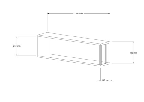 Raft de perete, Asse Home, Meedo , 100x29x20 cm, Pin Atlantic / Antracit