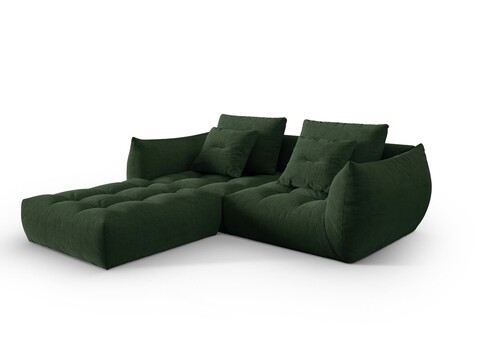 Coltar modular reversibil 3 locuri, Bloom-86, Micadoni Home, 232x216x95 cm, tesatura structurata, verde muschi