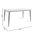 Set mobilier de gradina 5 piese Naoki Comfy, Pakoworld, masa si 4 scaune, metal/ratan sintetic, negru/gri