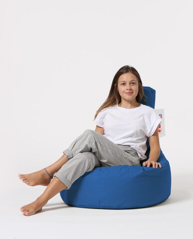 Fotoliu puf, Bean Bag, Ferndale Lina, 70 x 80 cm, poliester impermeabil, albastru