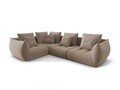 Coltar modular stanga 3 locuri, Bloom-184, Micadoni Home, 316x216x95 cm, catifea, maro deschis