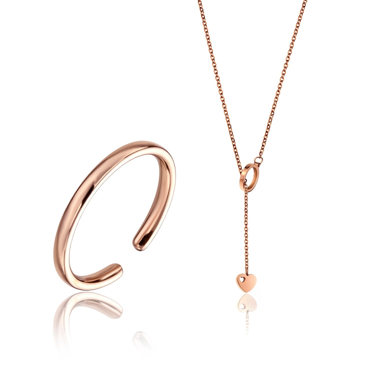 Set Lantisor Cu Inel, Emily Westwood, Rose Gold Jillian, Inox, Auriu