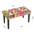 Bancheta, Versa, Pie Cama Patchwork, 80 x 40 x 43 cm, lemn/poliester, multicolor