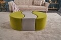 Taburet Alya Puf, Balcab Home, 120x80x40 cm, lemn, verde/mink