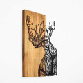 Decoratiune de perete, Tree Woman, 50% lemn/50% metal, Dimensiune: 41 x 3 x 58 cm, Nuc negru