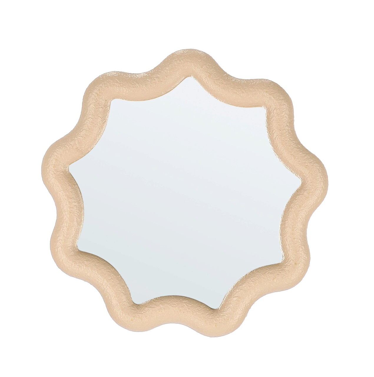 Oglinda decorativa Creamy, Bizzotto, 32x2x32 cm, MDF/sticla, crem