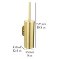 Perie pentru toaleta cu suport Orea Gold, Wenko, 9x12.5x39.5 cm, inox, auriu