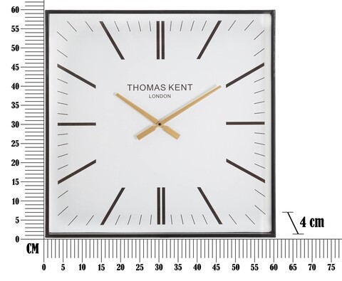 Ceas de perete Kent, Mauro Ferretti, 60x60 cm , fier, alb/negru
