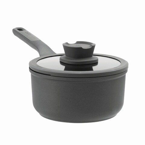 Cratita cu capac saucepan BergHOFF, Leo Stone, Ø18 cm, 2 L, aluminiu turnat, invelis antiaderent