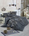 Lenjerie de pat dubla King Quilt(EU) Trace, Eponj Home, 3 piese, 240x220 cm, amestec bumbac, antracit