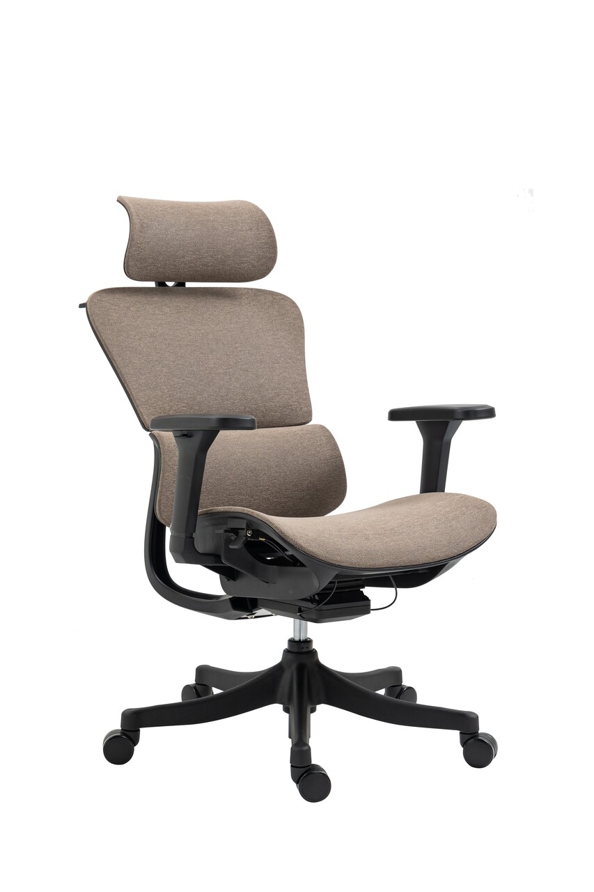 Scaun de birou ergonomic, Bedora Human, textil, maro