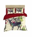 Lenjerie de pat dubla Xmas-459 Pearl Home, 3 piese, amestec bumbac, multicolor