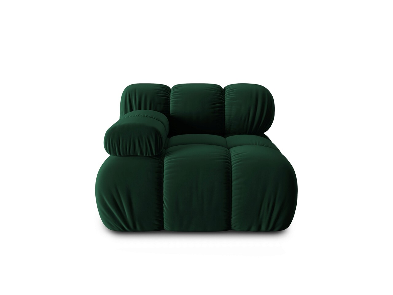 Modul canapea stanga 1 loc, Bellis, Micadoni Home, BL, 94x94x63 cm, catifea, verde bottle