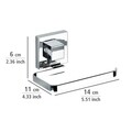 Suport pentru hartie igienica, Wenko, Quadro Vacuum-Loc®, 14 x 6 x 11 cm, inox/plastic