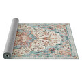 Covor antiderapant Vasagle Vintage, 92x153 cm, lavabil la masina, poliester, albastru teal