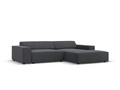 Coltar modular dreapta 3 locuri, Jodie, Micadoni Home, BL, 224x166x70 cm, poliester, gri inchis