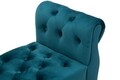 Bancheta Paris Teal, Mauro Ferretti, 120x40x60 cm, lemn de pin/catifea, turcoaz