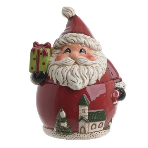 Cutie pentru fursecuri Santa, Inart, ceramica, 16.5Χ15Χ22, multicolor