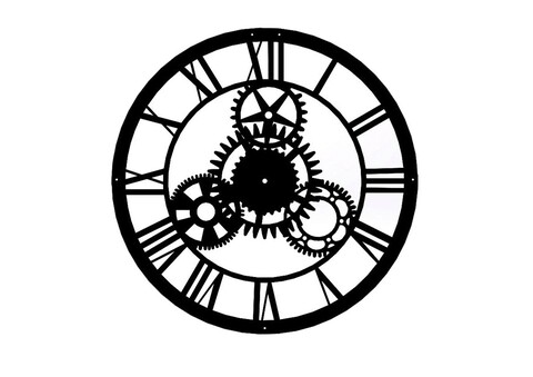 Ceas de perete, Davin Clock, Metal, Dimensiune: 46 x 46 cm, Negru