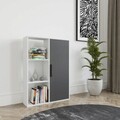 Corp biblioteca, Zena Home, Patrick, 90x123.6x25 cm, PAL, Alb / Antracit