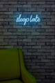 Decoratiune luminoasa LED, Sleep Late, Benzi flexibile de neon, DC 12 V, Albastru