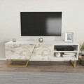 Comoda TV, Zena Home, Denasse, 150x50.5x35 cm, PAL, Alb