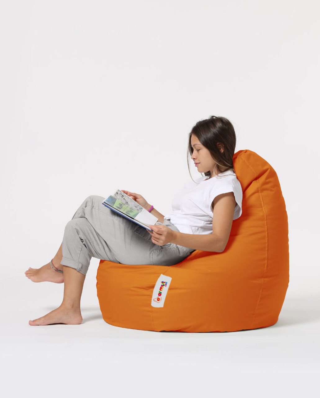 Fotoliu puf, Bean Bag, Ferndale Drop L, 80 x 80 cm, poliester impermeabil, portocaliu - 2 | YEO