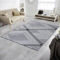 Covor de hol, Las Monte 3005, 80x150 cm, 60% bumbac;40% fibre acrilice, Alb/Gri