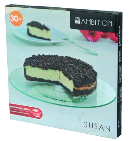 Suport rotativ pentru tort Susan, Ambition, 30 cm, sticla