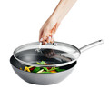 Tigaie Wok cu capac Bubble, Ambition, 28 cm, 3.4 L, aluminiu, gri