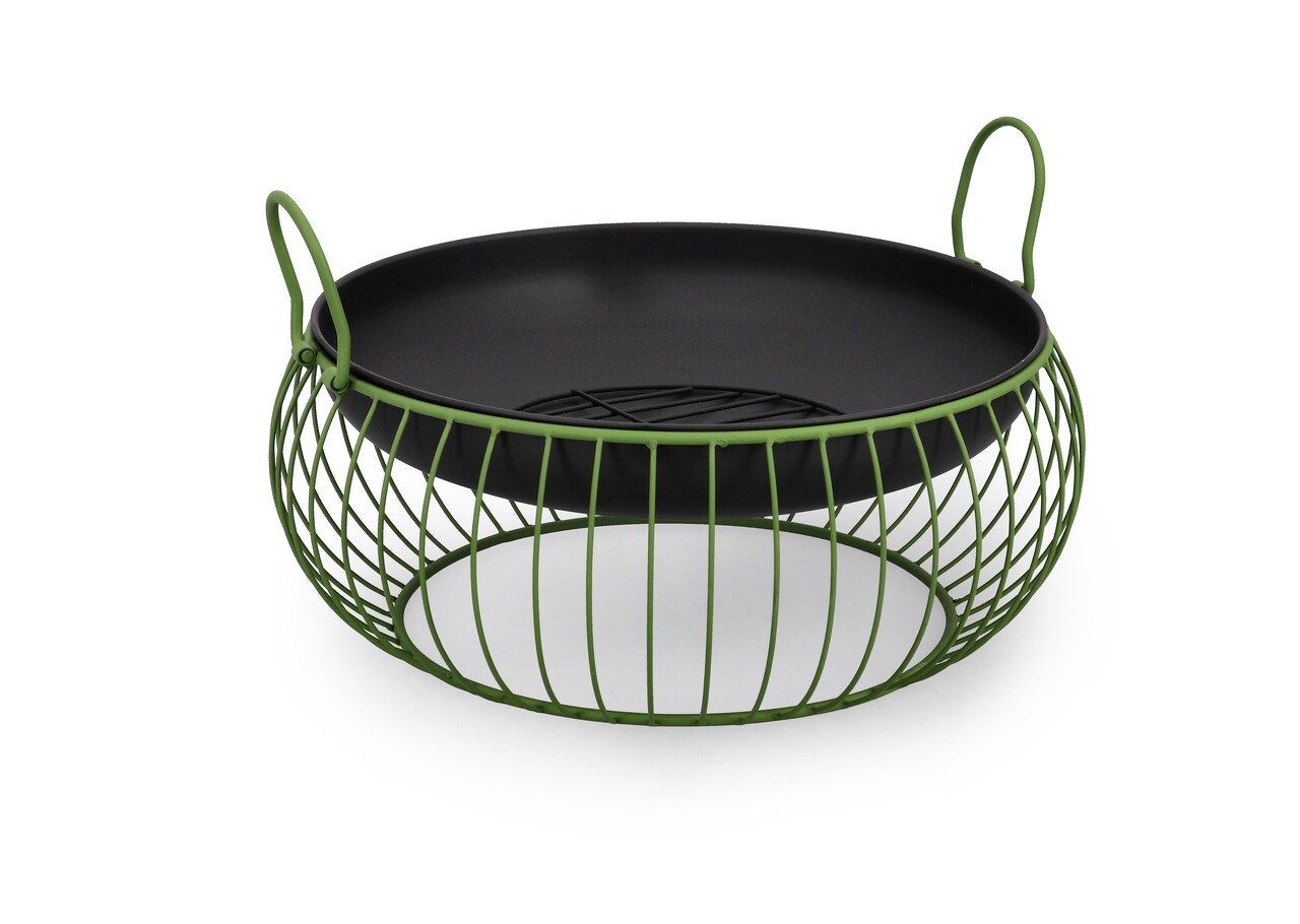 Semineu aer liber Brazier Maylis, Bizzotto, D57x22 cm, otel, verde