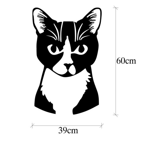 Decoratiune de perete, Cat 10, Metal, Dimensiune: 39 x 60 cm, Negru