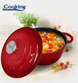 Cratita cu capac Red Line, Cooking by Heinner, 22x9.5 cm, 2.9 L, fonta/inox, rosu