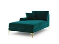 Sezlong living stanga, Madara, Mazzini Sofas, gold legs, 102x182x90 cm, catifea, turcoaz