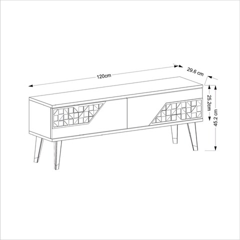 Comoda TV, Olivia, Toronto, 120x45.2x29.6 cm, PAL, Nuc / Antracit