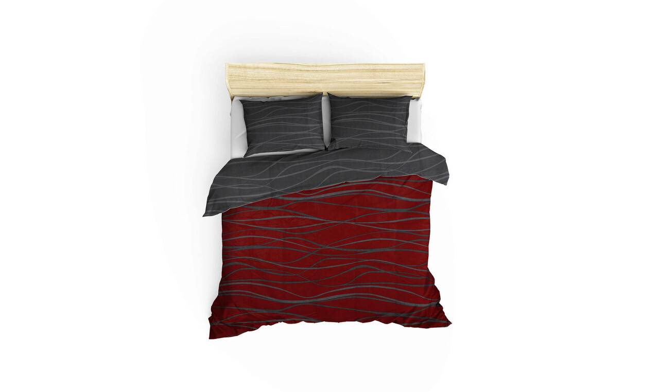 Lenjerie de pat pentru o persoana, Verda - Claret Red, Eponj Home, 65% bumbac/35% poliester - 1 | YEO