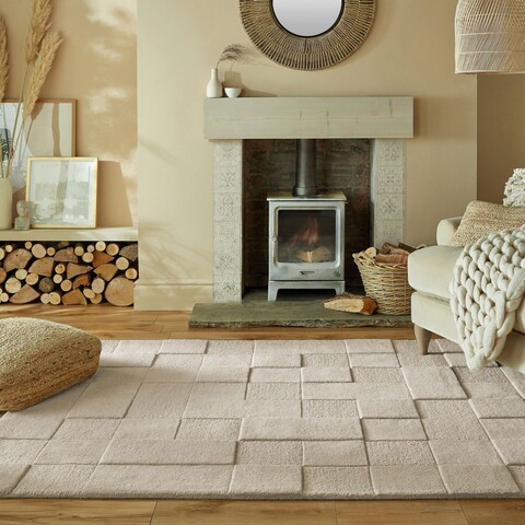 Covor Checkerboard, Flair Rugs, 200x290 cm, lana, natural