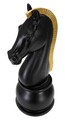 Statueta decorativa / Piesa de sah Cal, Black Horse, Mauro Ferretti, Ø18.5 x 50 cm, polirasina, negru/auriu