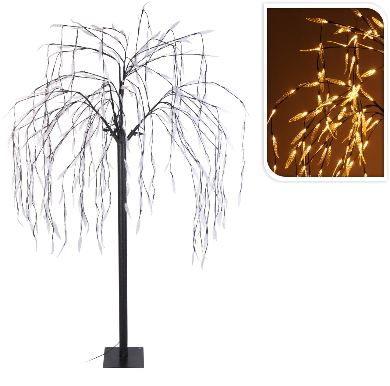 Decoratiune salcie luminoasa Willow Tree, 400 LED-uri, H180 cm, lumina calda