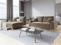 Sezlong living stanga, Madara, Mazzini Sofas, gold legs, 102x182x90 cm, catifea, bej