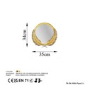 Oglinda decorativa, Palm Mirror S, Metal, Dimensiune: 35 x 34 cm, Auriu