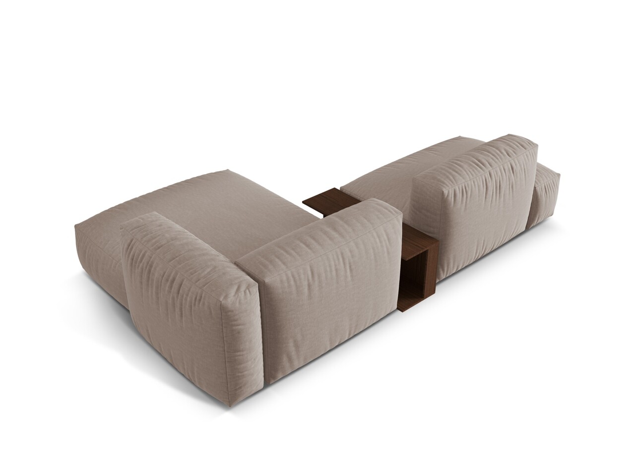 Coltar modular dreapta 2 locuri, Martina-169, Micadoni Home, 285x176x75 cm, tesatura structurata catifelata, bej inchis - 1 | YEO