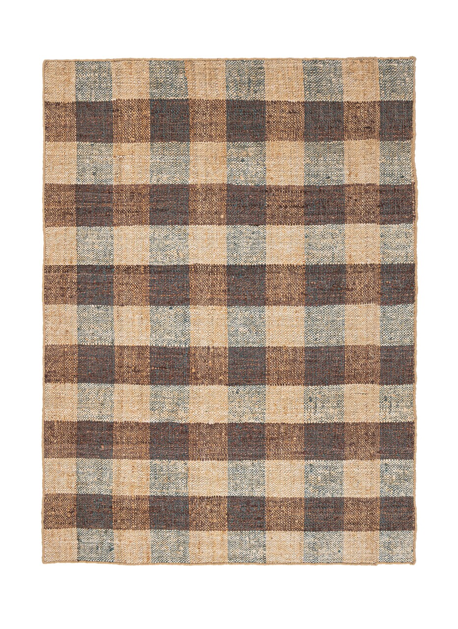 Covor Ruanda Squares, Bizzotto, 160x230 cm, iuta, tesut manual, maro